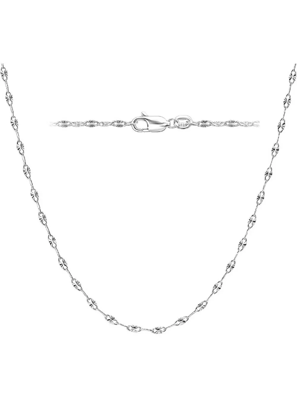 925 Sterling Silver Women's Necklace - Adjustable 16-24 Inches, Elegant Jewelry